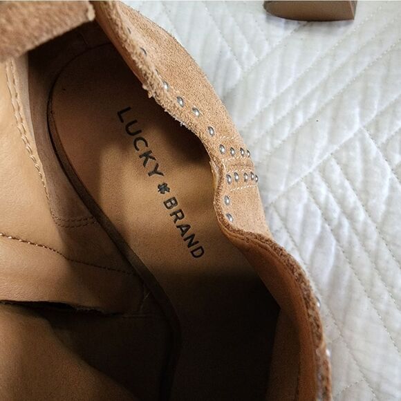 Lucky brand suede lotisha studded peep toe shoes - Picture 13 of 13